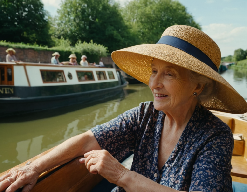 Lady in hat on canal